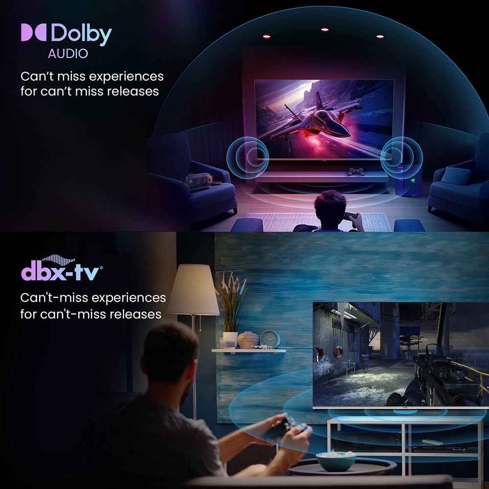 Haier S80 Series 109cm (43) 4K Ultra HD QLED Smart LED Google TV H43S80FUX (Black)